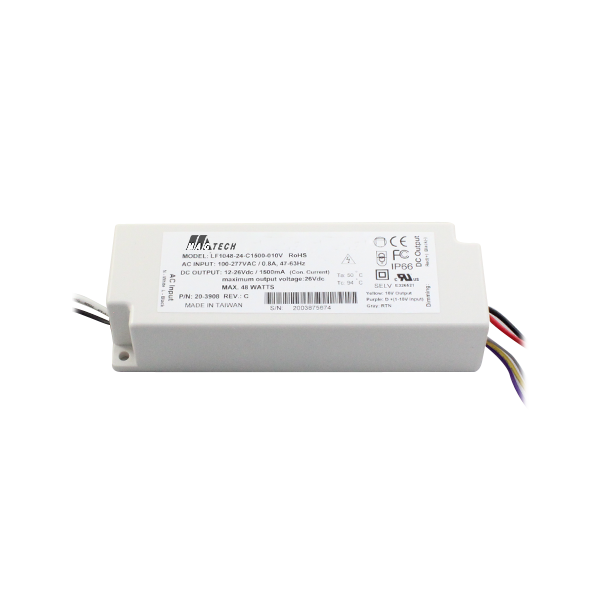 25W Phihong 1400mA 0-10V Dimming IP67 AC Driver, Size: One Size